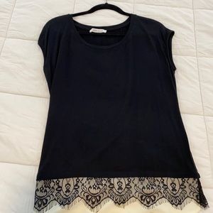 Rose + olive women’s blouse lace bottom